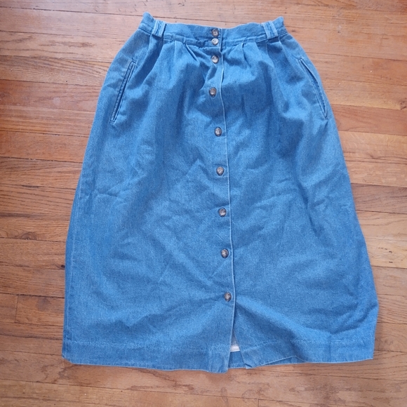 Vintage L.L. Bean 90's A-Line Skirt Petite - Picture 1 of 5
